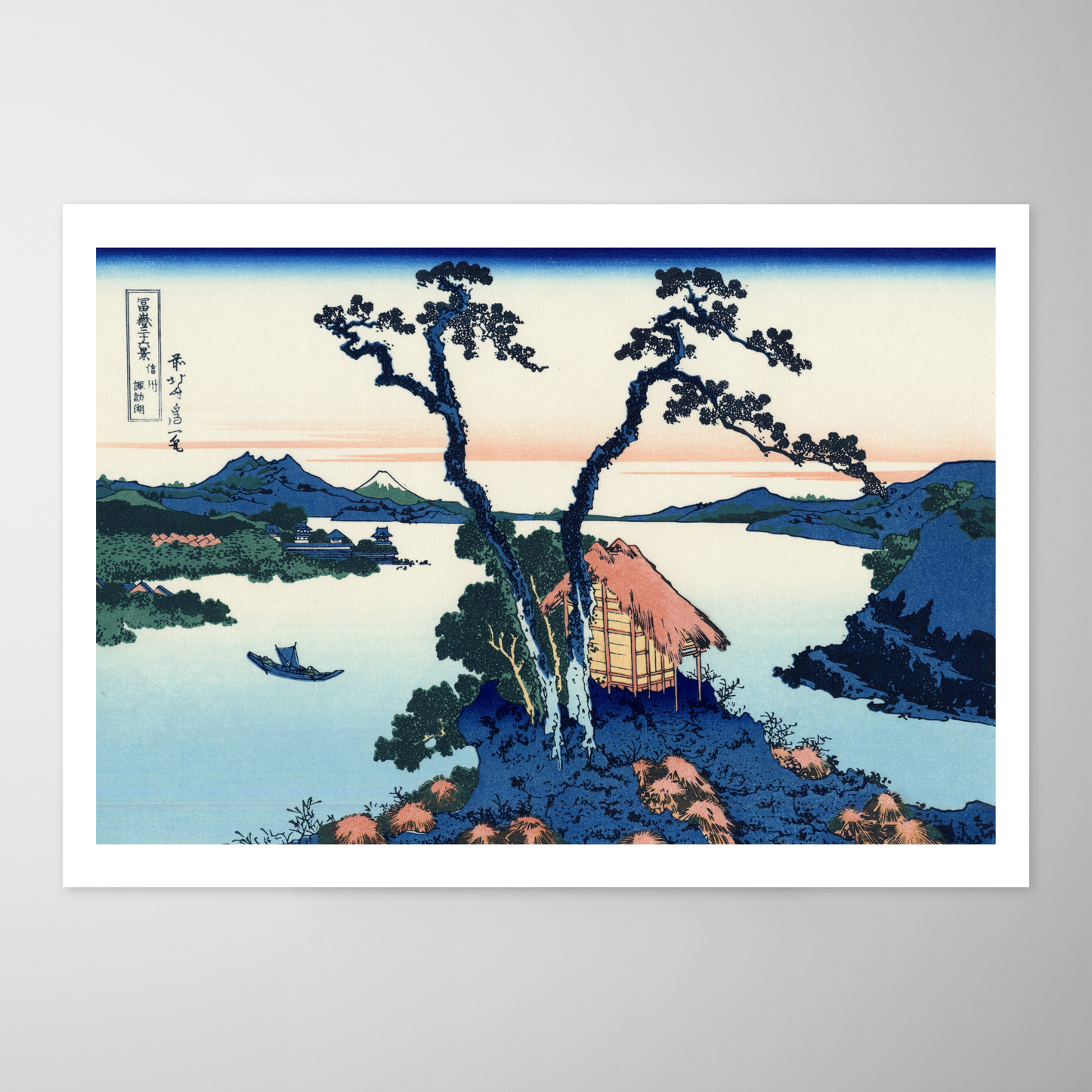 Lago Suwa na província de Shinano (Shinshu Suwako)