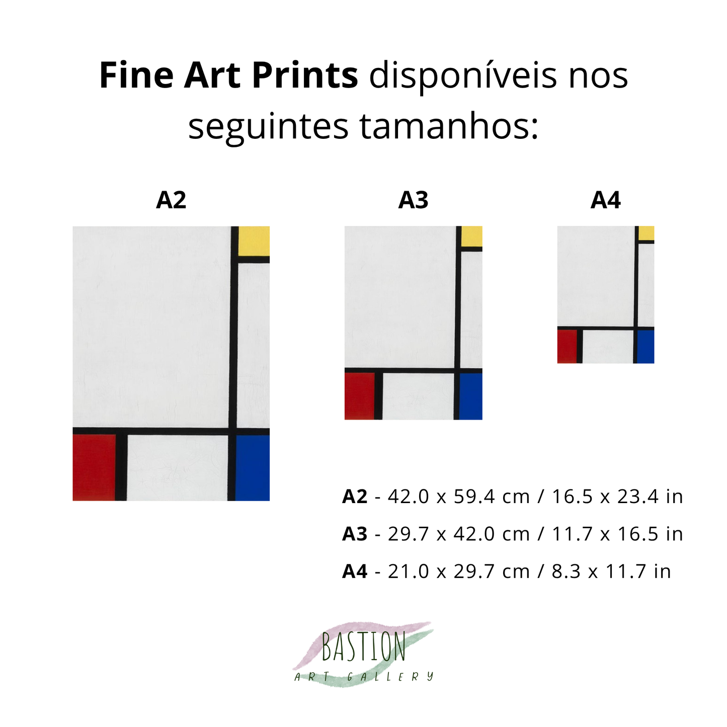 Composição n° IV, com vermelho, azul e amarelo (Compositie Nr. IV, met rood, blauw en geel)