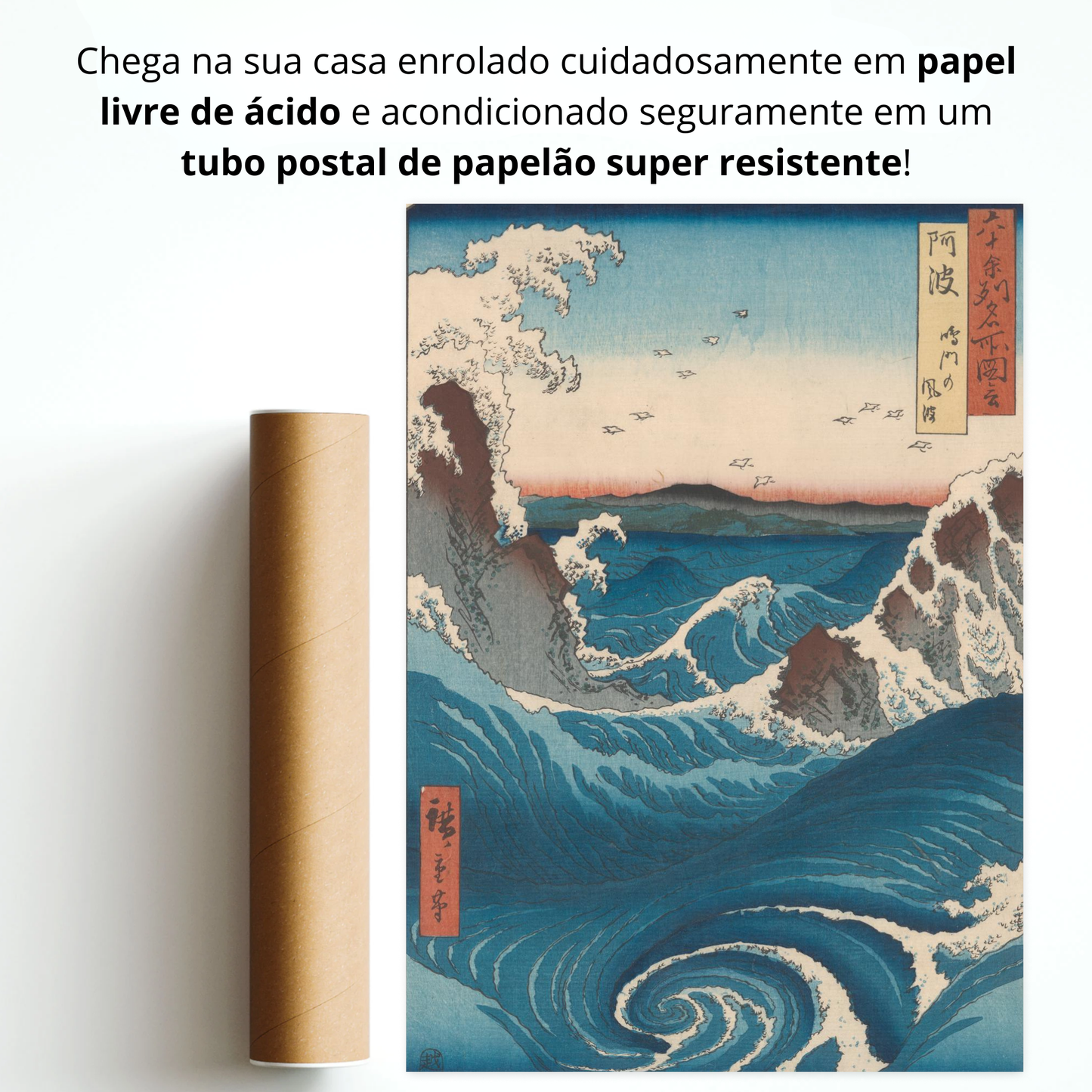 Mar Agitado em Naruto na Província de Awa (Awa naruto no kazanami 阿波 鳴門の風波)
