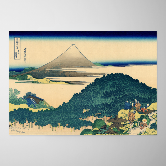 A costa de sete lagos em Kamakura (Tokaido Kanaya no Fuji)