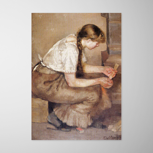 Menina acendendo um forno (Jente som tenner ovnen)