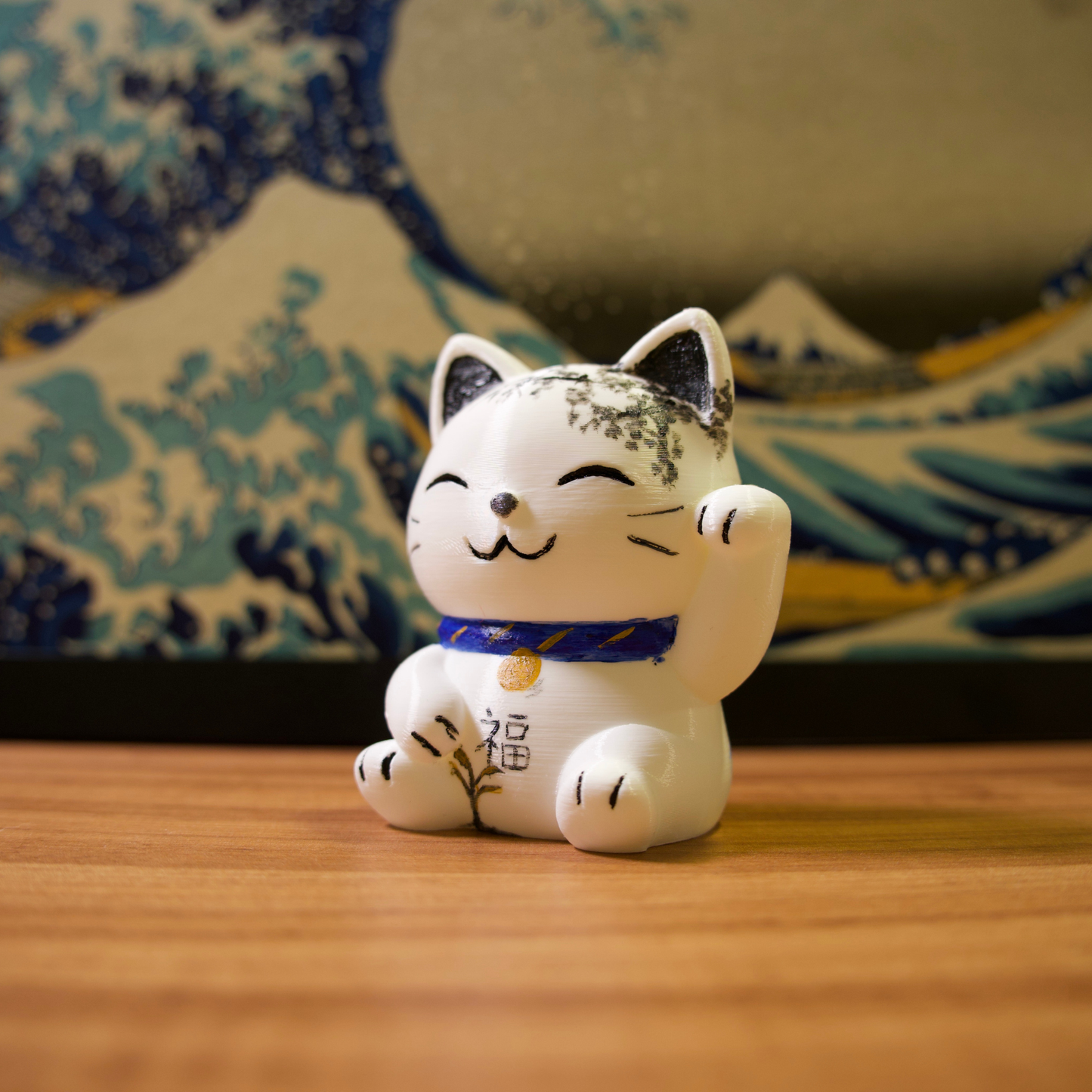 Gato da Sorte - 25 - Fuji e Flor Azul