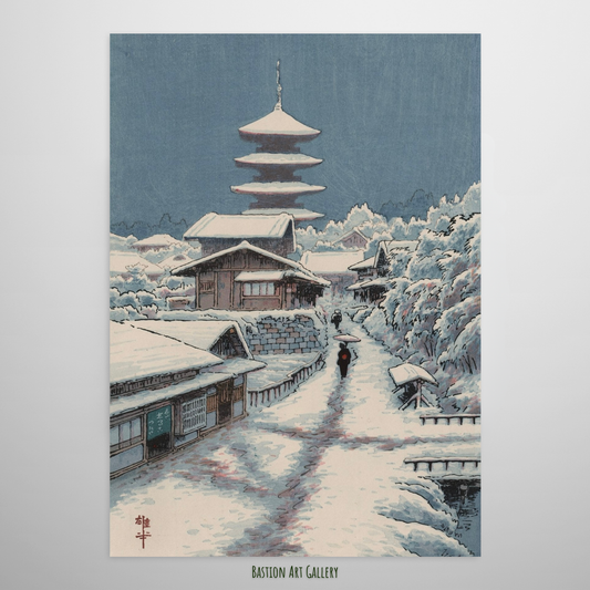 Pagoda em Ueno sob a Neve