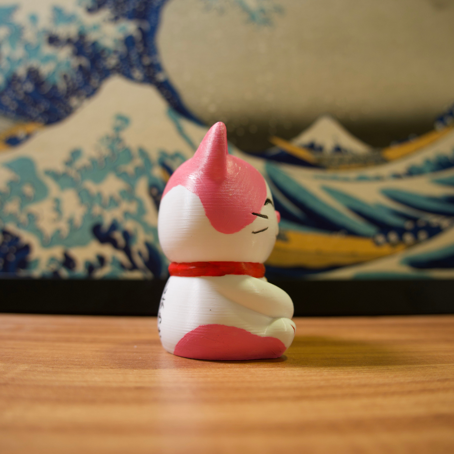 Gato da Sorte - 16 - Rosa e Branco com Sakuras