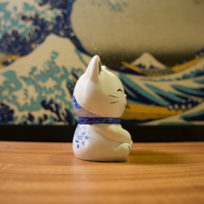 Gato da Sorte - 06 - Fuji Azul com Flores