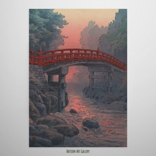 Ponte Sagrada em Nikko ao Crepúsculo