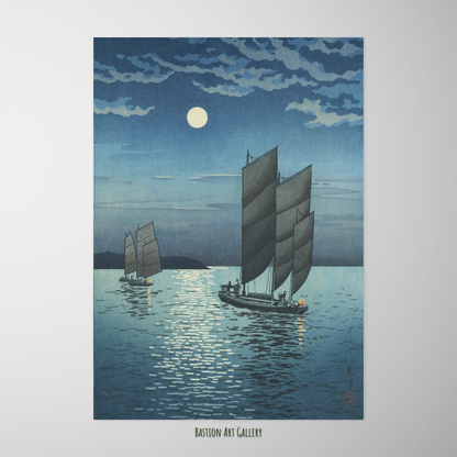 Barcos em Shinagawa à Noite