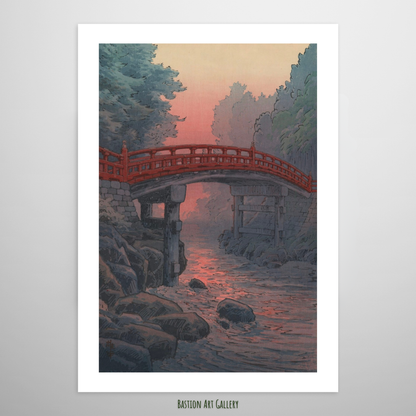 Ponte Sagrada em Nikko ao Crepúsculo
