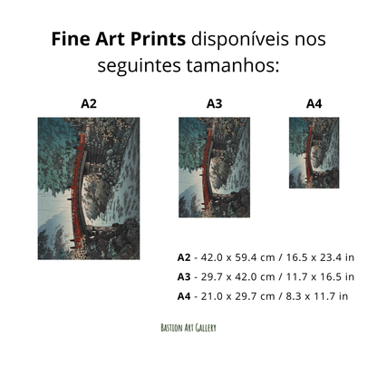 Ponte Sagrada do Santuário de Nikko em um Dia de Chuva de Outono