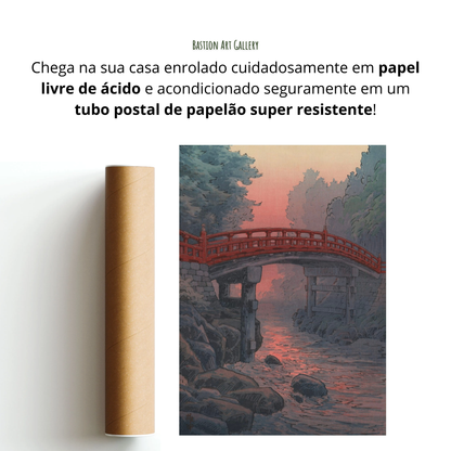 Ponte Sagrada em Nikko ao Crepúsculo