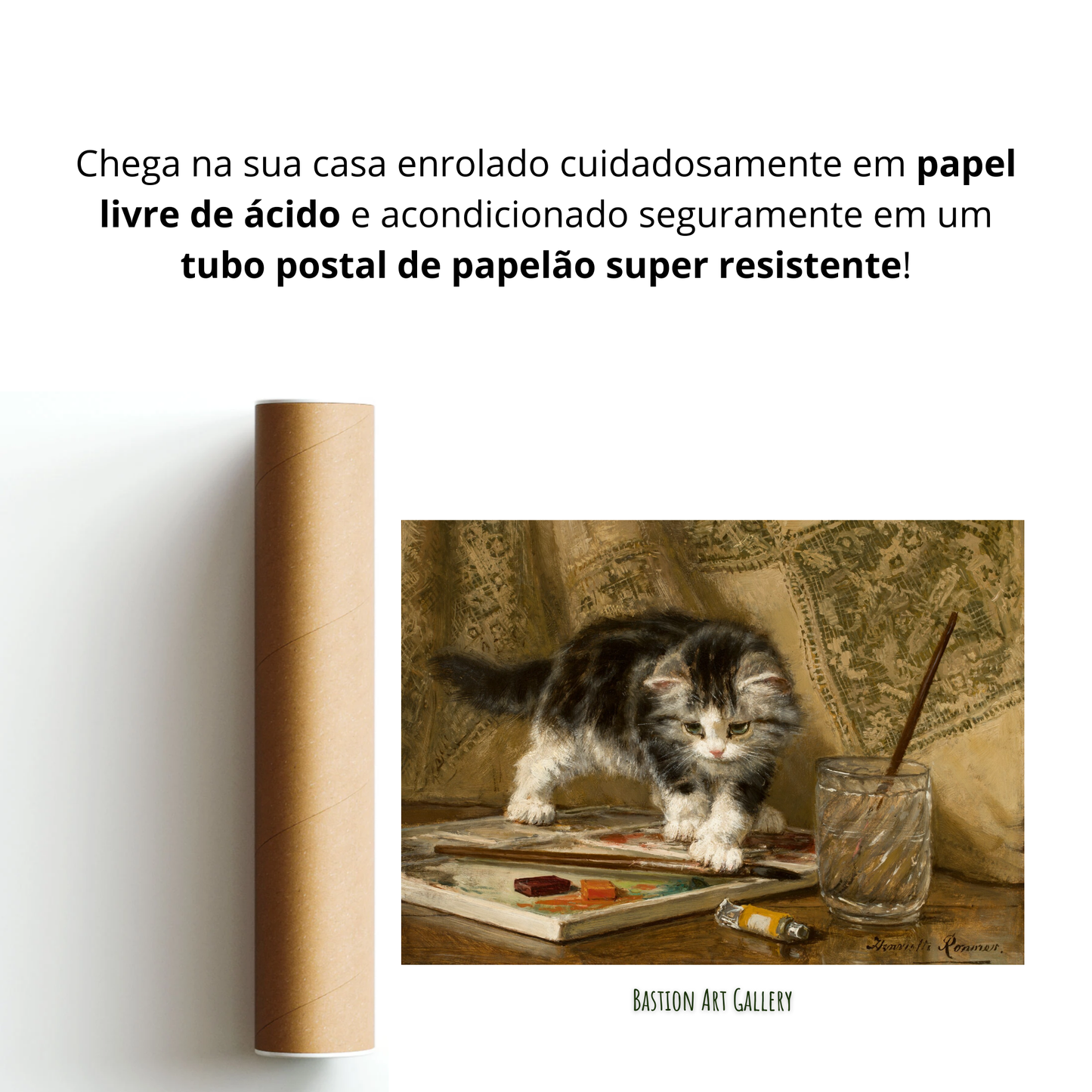 Gatinho Brincando com a Paleta do Artista