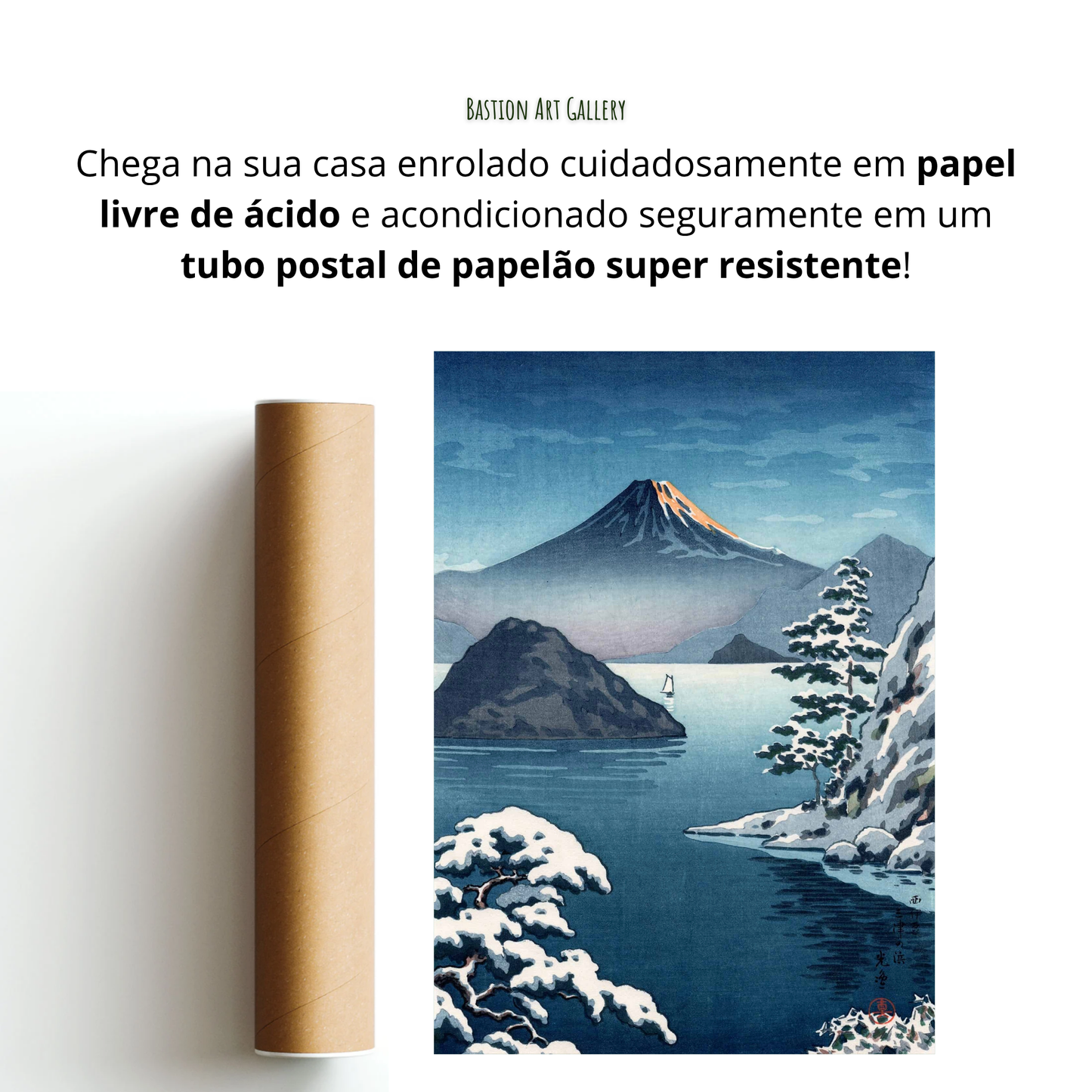 Fuji visto de Mitsuhama (Mito) na Neve