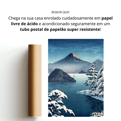 Fuji visto de Mitsuhama (Mito) na Neve