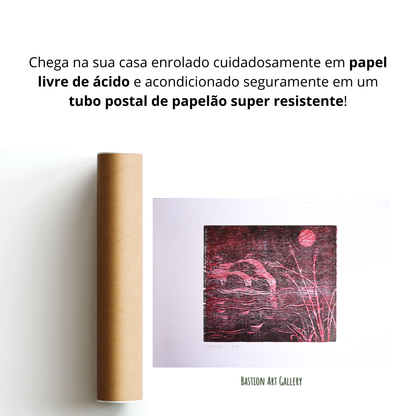Rocha e claridade vermelha