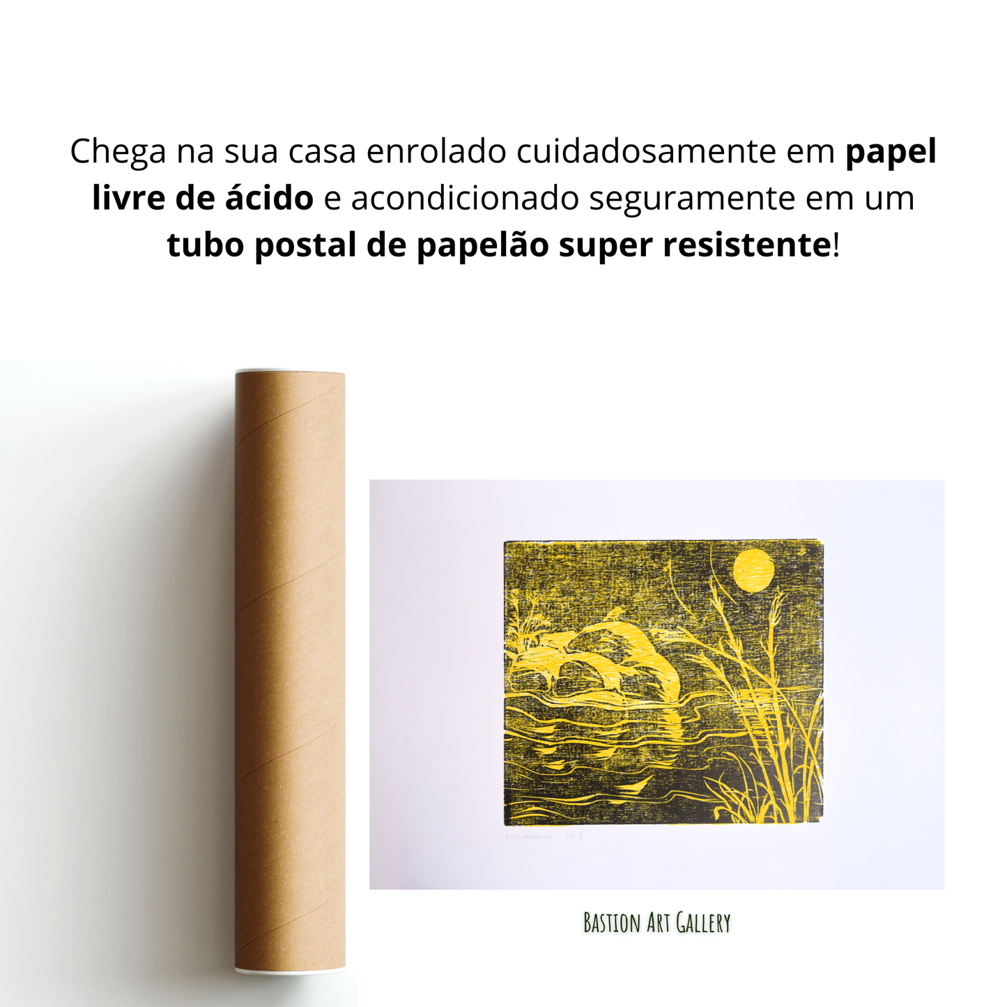 Rocha e claridade amarela