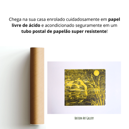 Rocha e claridade amarela