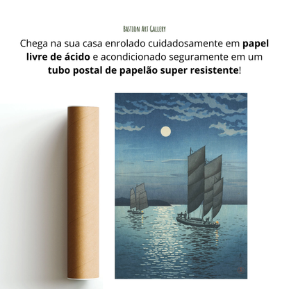 Barcos em Shinagawa à Noite